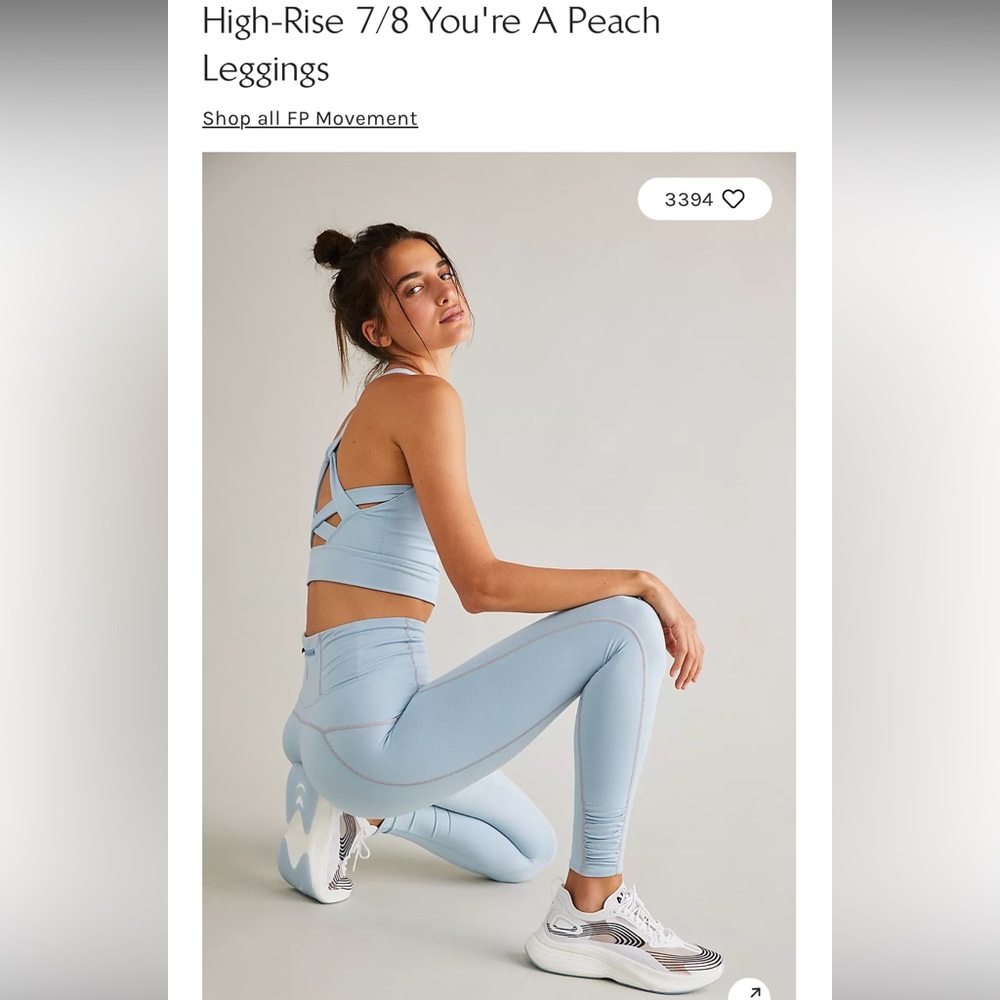 Baby blue, Free People Movement Leggings, Size Medium